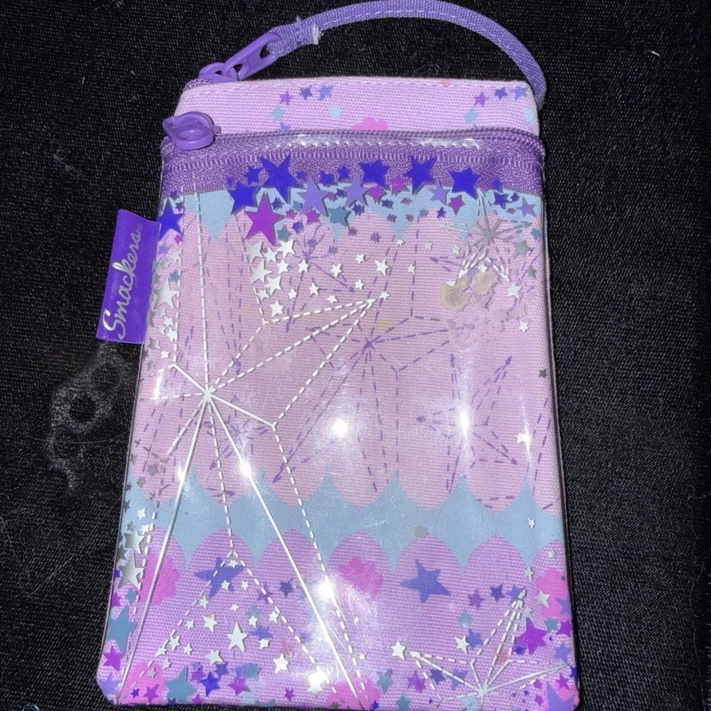 Vintage Lip Smacker -‎ Purple Zipper Case Bag 5.5